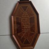 Wood and glass serving tray