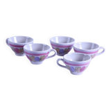 Set of 5 cups or bowls of vintage Brittany cider