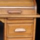 American desk with a single column in its original patina (1930s/40s).
