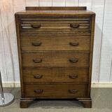 Commode anglaise Art déco en chêne des années 1950