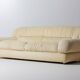 Luxurious plush 3-seater sofa in vanilla fabric, Italy 1970s