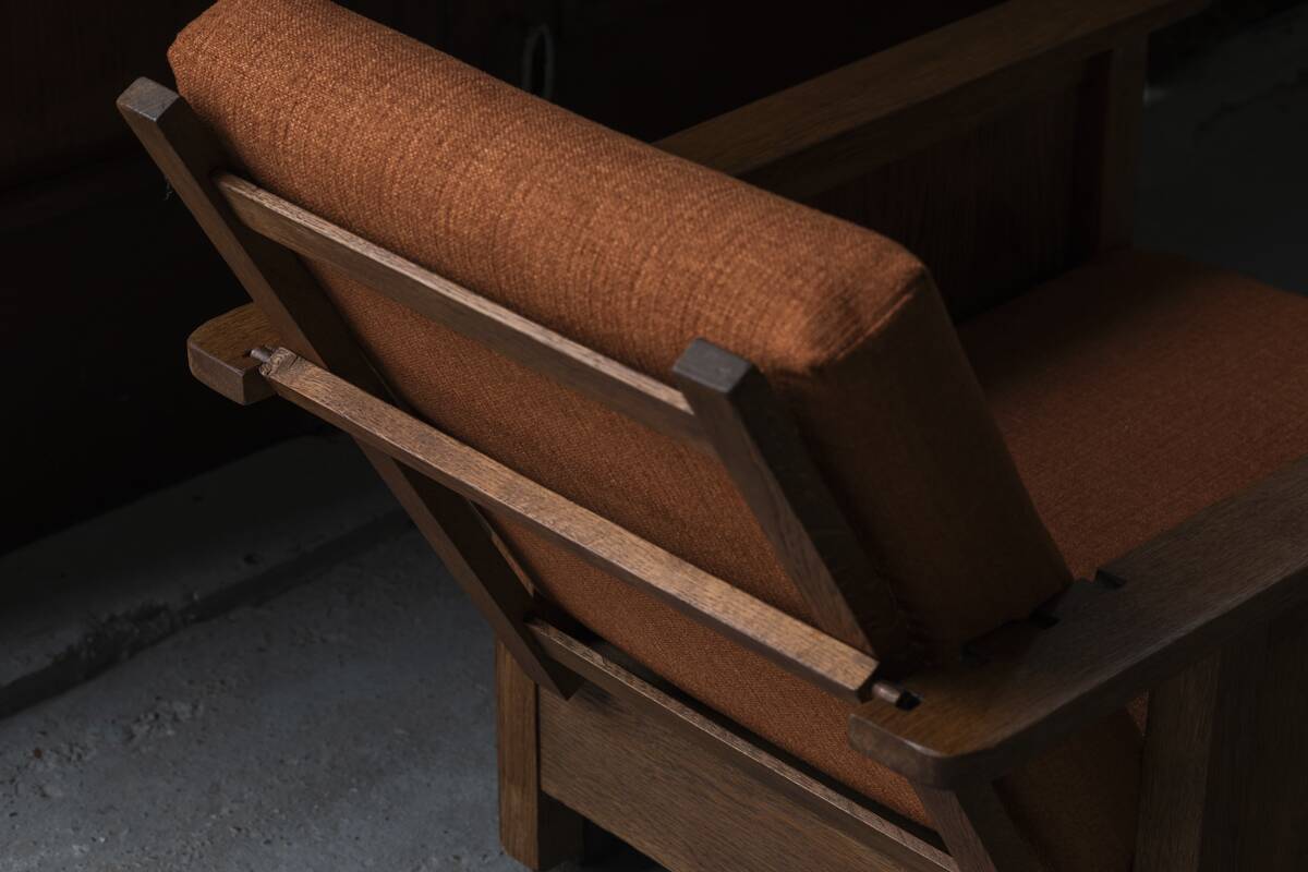 Reclining easy chair, Amsterdamse school, Dutch design, 1930s