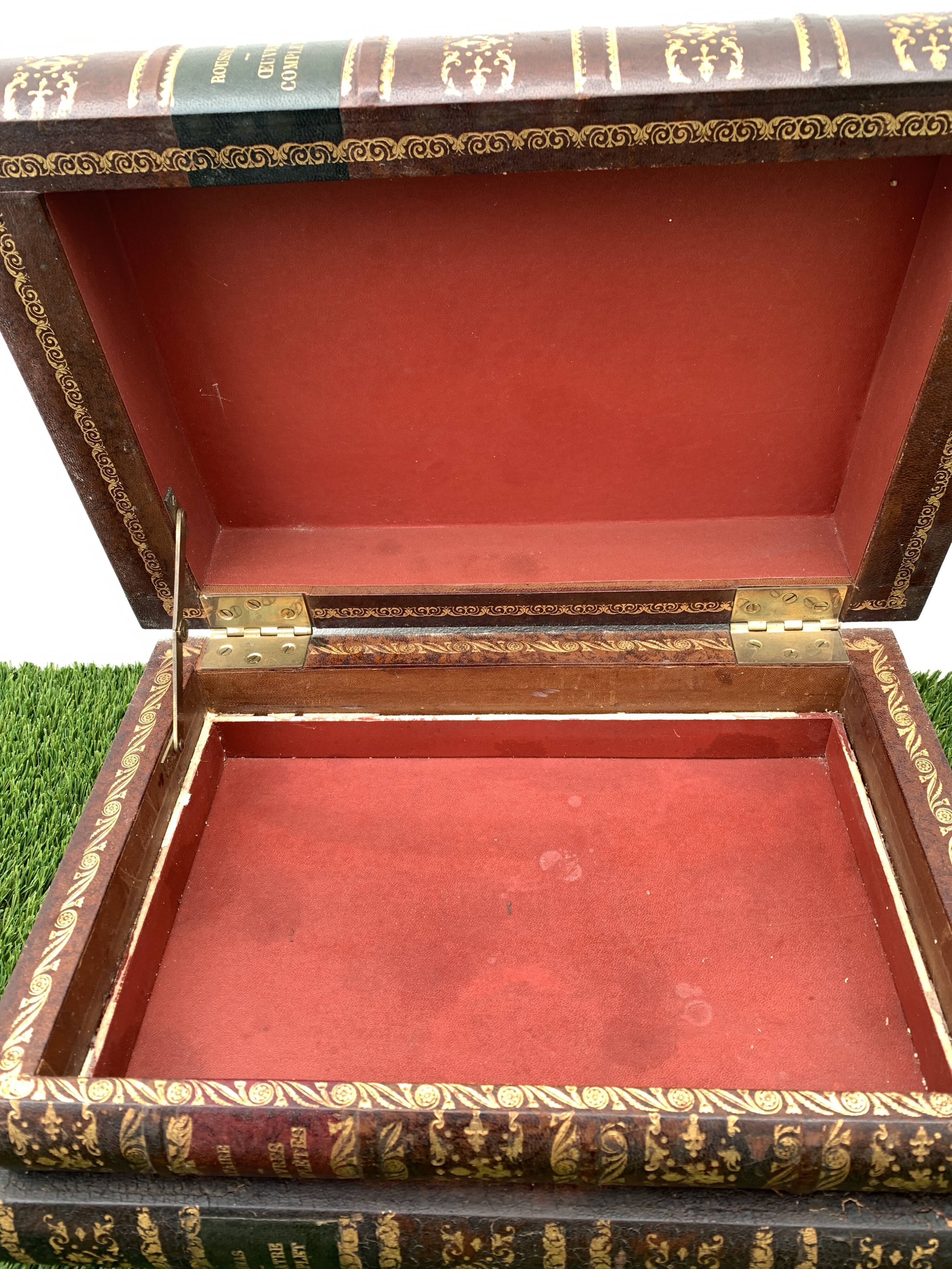 Trompe l'oeil storage box of old books, twentieth century