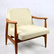 GFM 300-202 armchair in beige boucle by J Kedziorek 1970s