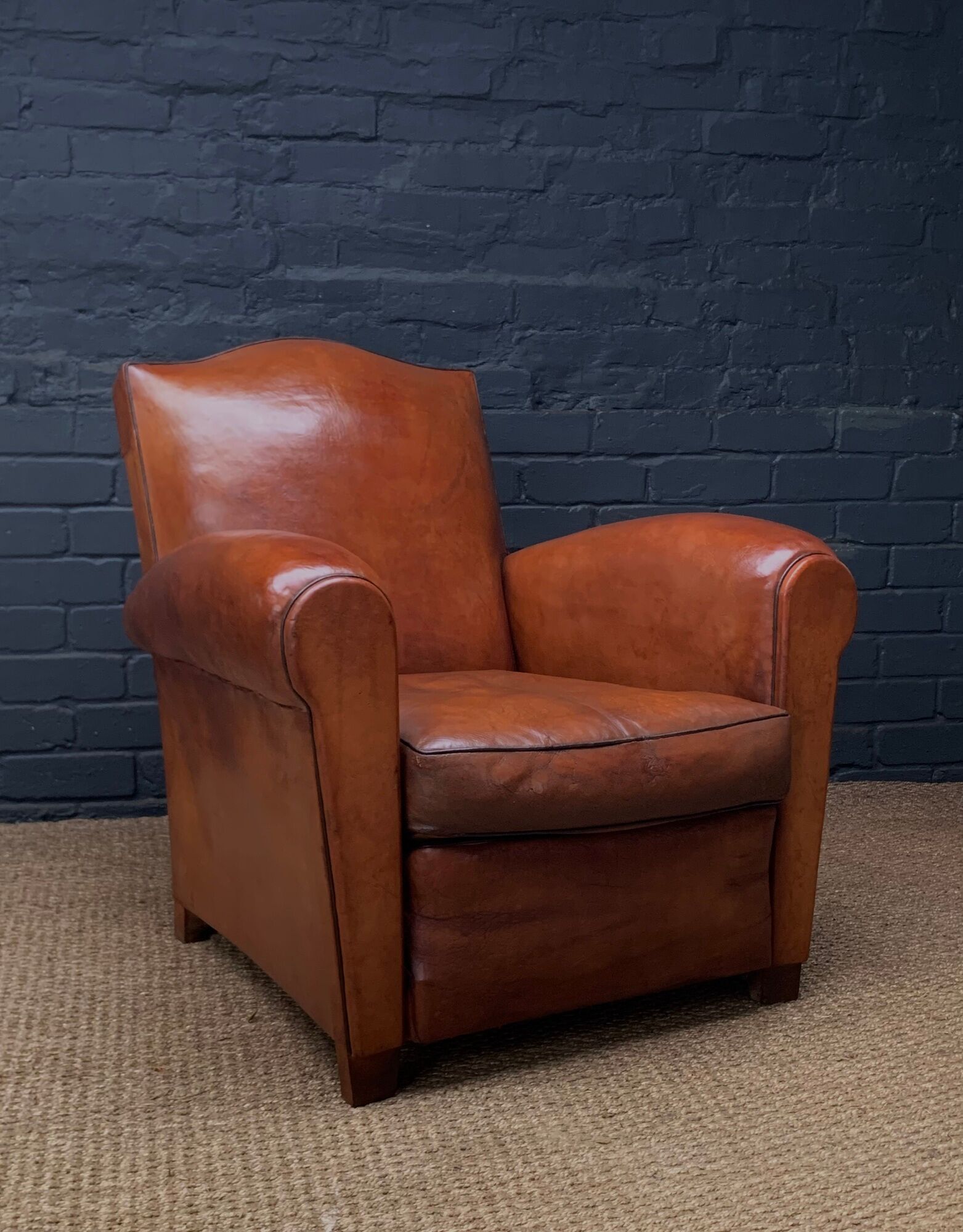 French leather club chair, circa 1930