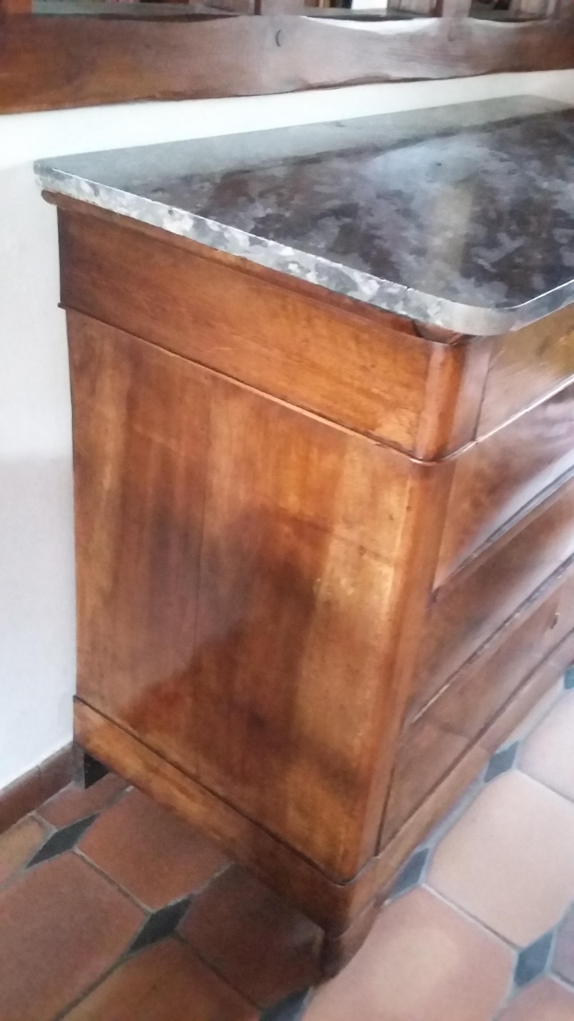 Convenient Louis Philippe plateau with marble