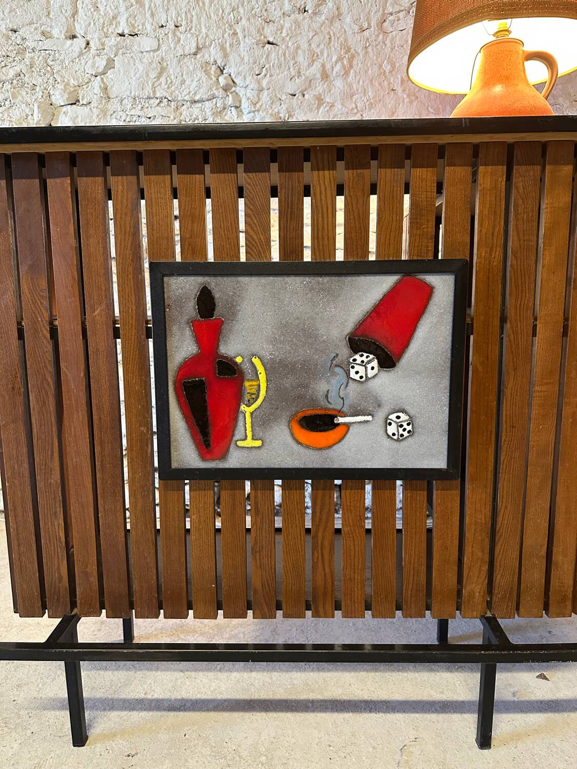 Vintage 1960 ceramic corner bar