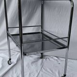 metal rolling dessert trolley: glass