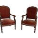 Pair of Louis Philippe armchairs in solid mahogany