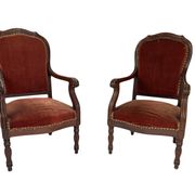 Paire de fauteuils Louis Philippe en acajou massif