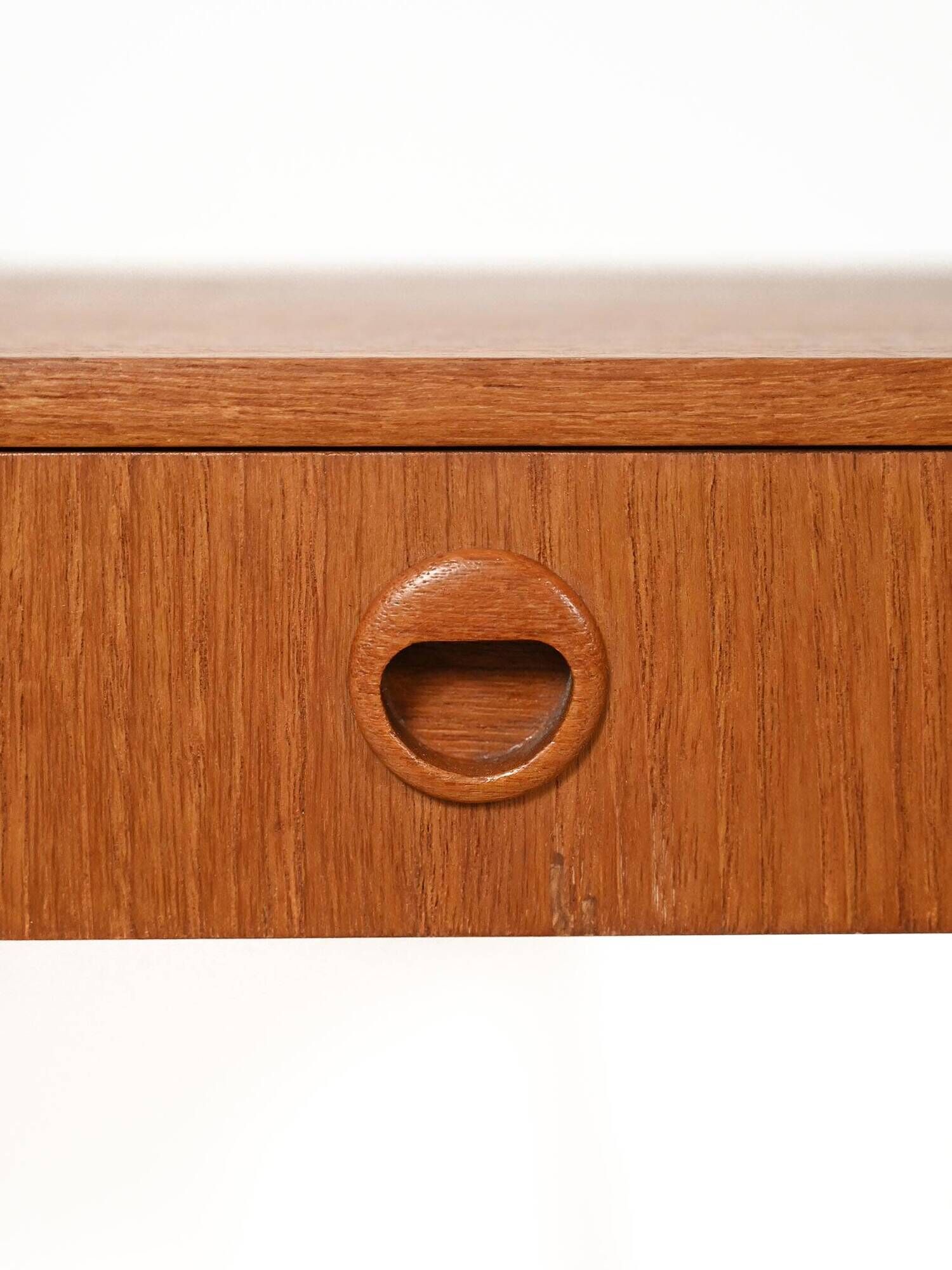 Pair of Scandinavian bedside tables in teak with Vienna cane