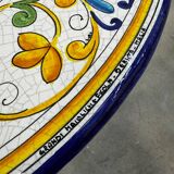 Outdoor table signed Grandi Maioliche Ficola hand-painted Italy