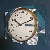 Vintage clock silent wall clock "Mervex blue white"