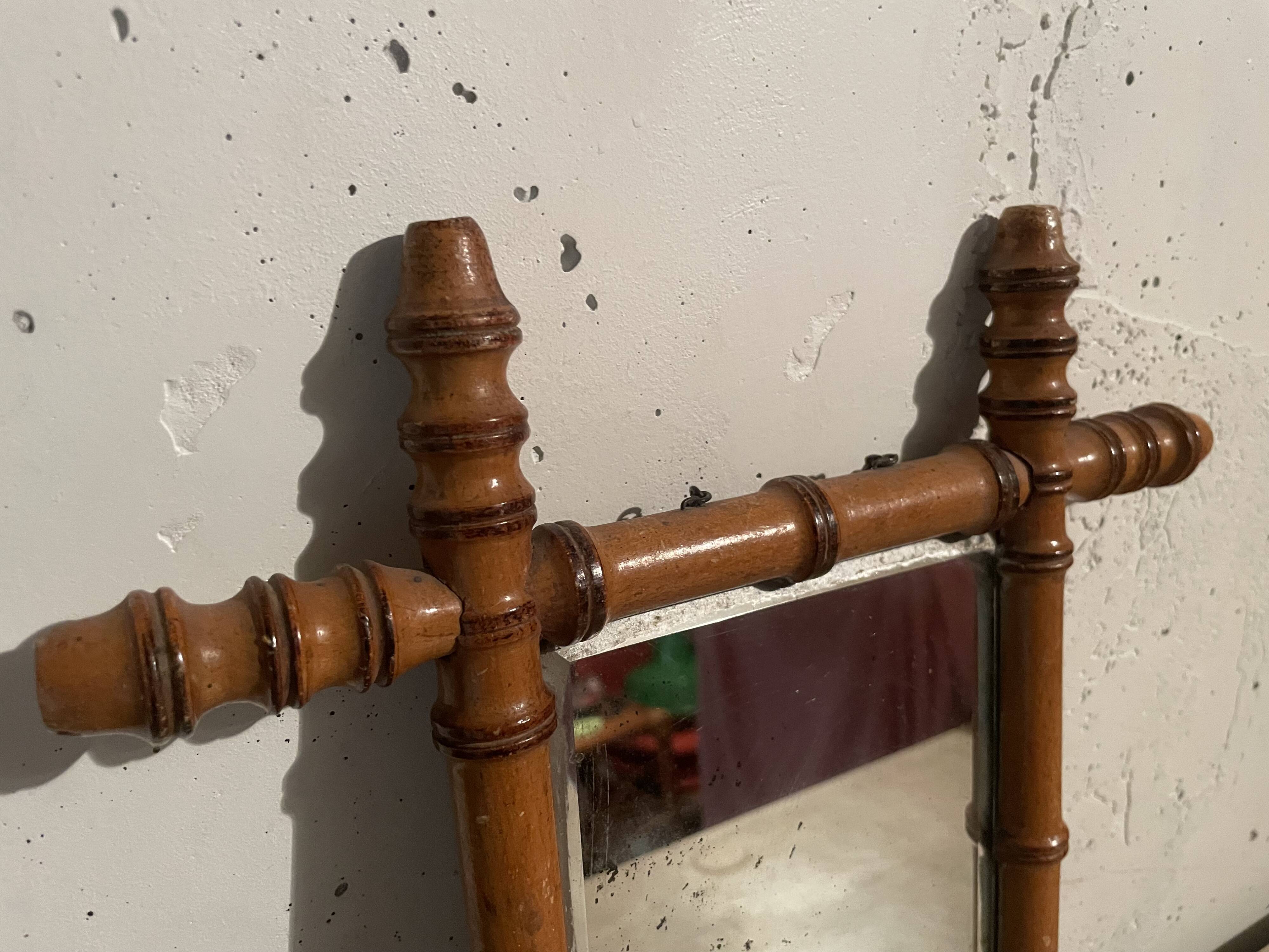 Miroir faux bambou années 40