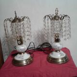 Two bedside lamps with grapevines