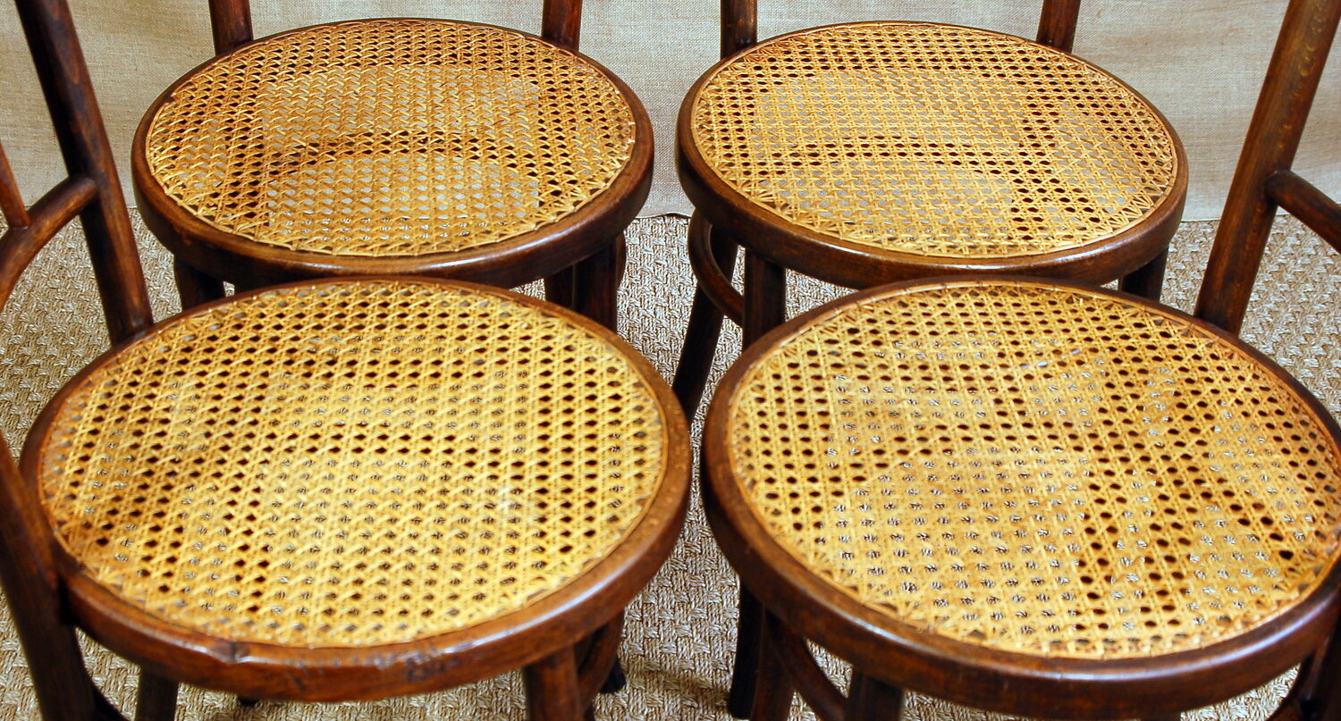 4 Viennese Bistro Fischel chairs, 20th century,