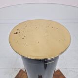 Postmodern Glass, Brass and Wood Side Table, Germany, 1980s