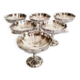 Ice cream or sorbet cups, set of 6, in 18/10 stainless steel, (lot 7)