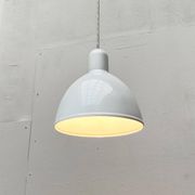 Vintage Danish enamelled pendant lamp model ES by Edgar Schlaefle for Louis Poulsen, 1980s.