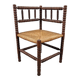 Corner chair in Arts and Crafts style made of oak with a rush seat, 1950s.