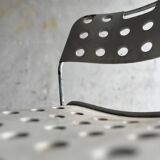 White Lacquered Steel Omstak Chair by Rodney Kinsman for Bieffeplast (1971) Industrial Sled Base