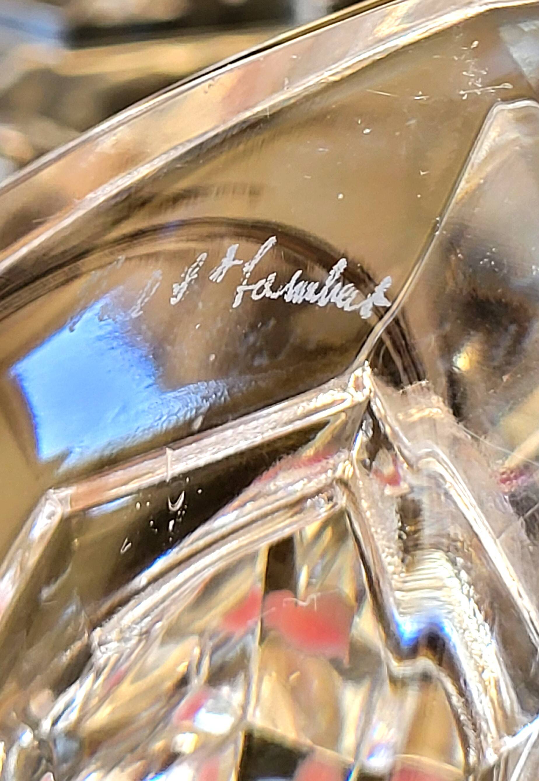 Val Saint Lambert Cristal "Impérial" 2 Bougeoirs Art-déco