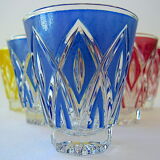 Suite of six glasses of liquor color