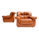 Cognac colored leather Pellerossi lounge chair, 1960s