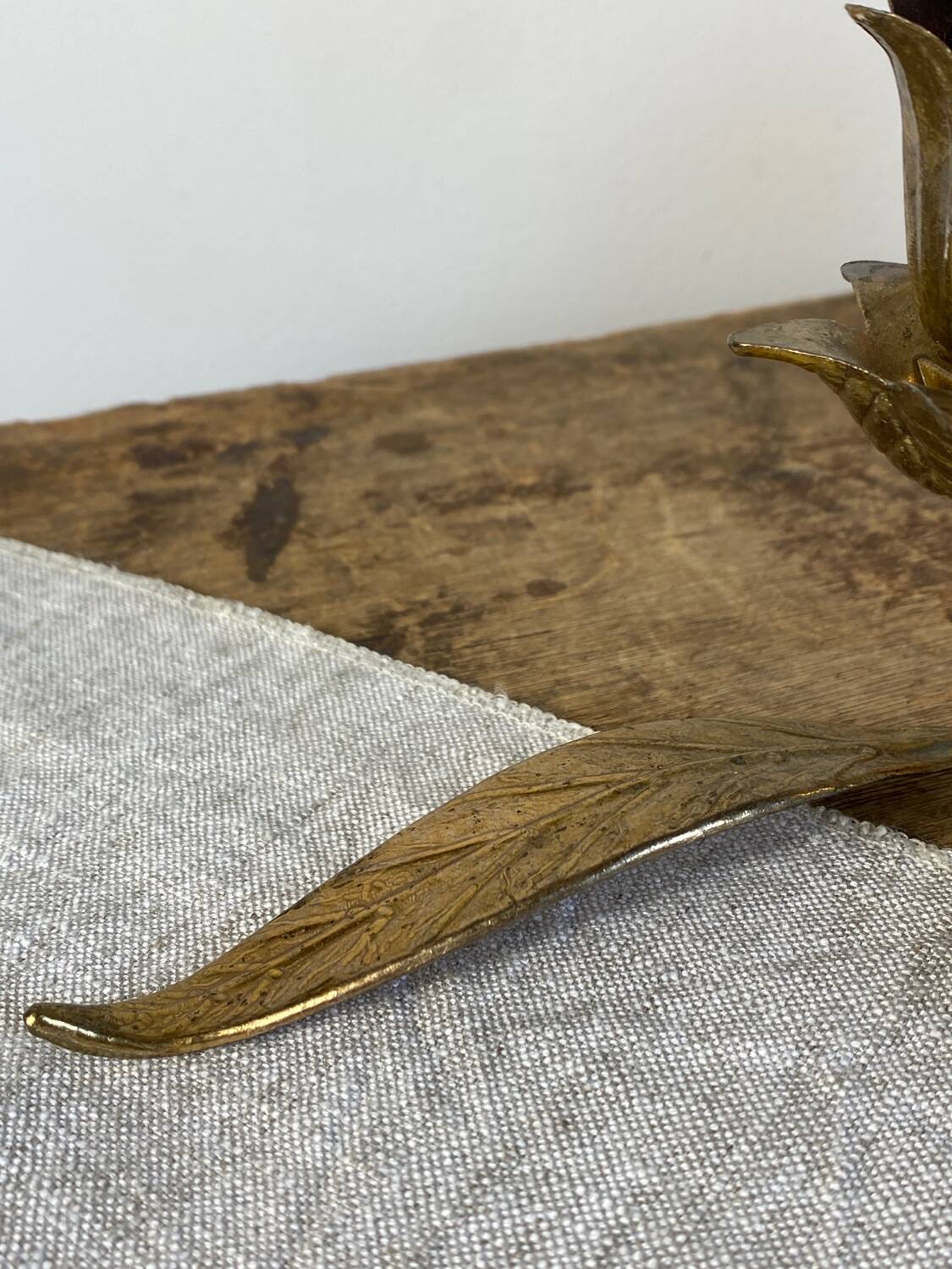 Vintage brass flower candle holder