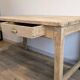 Old farmhouse table in solid cherry wood with drawers, 140 cm.