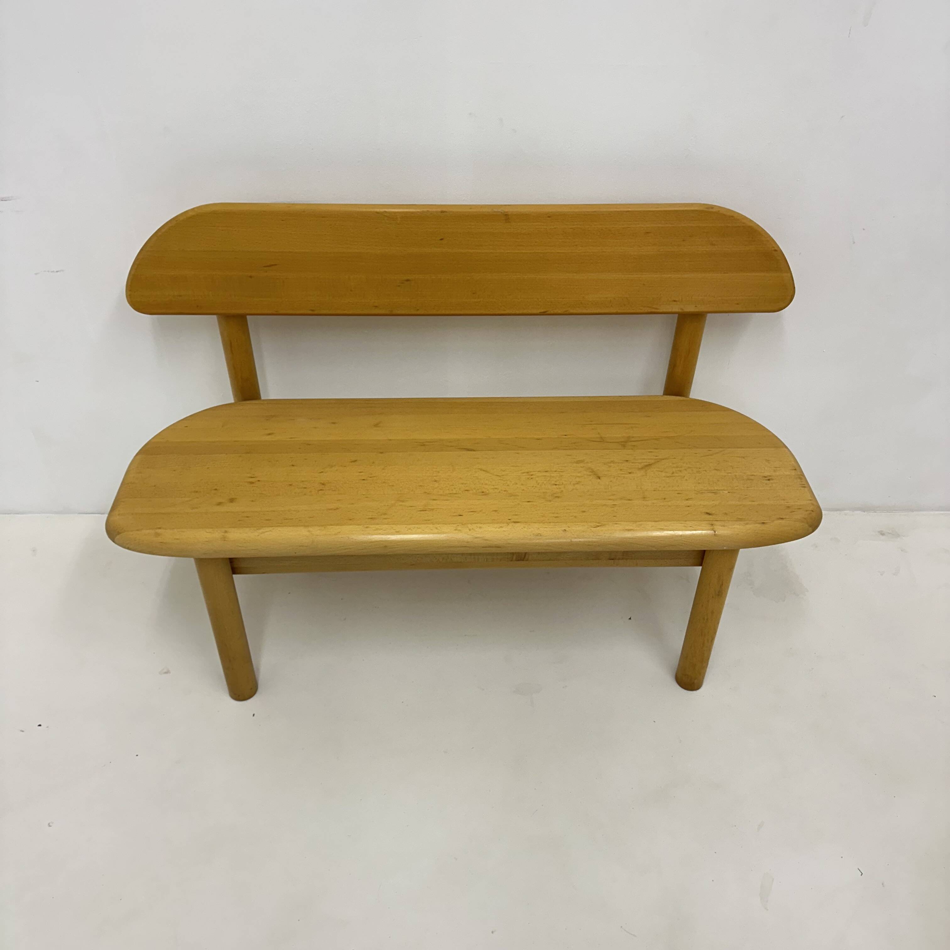 Vintage Danish Ansager mobler solid wooden bench , 1970s