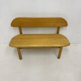 Vintage Danish Ansager mobler solid wooden bench , 1970s