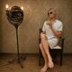 Antique Art Nouveau floor lamp with fan "Luminaire"