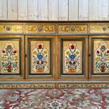 Louis Philippe style sideboard in painted wood and faux marble