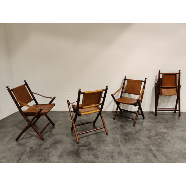 Vintage Military Leather Campaign Chairs 1960s Selency Vintage Military Leather Campaign, Vintage Leather Campaign Chair