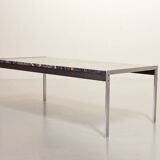 Kho Liangh Black Marble and Brushed Steel Coffee Table by Artifort 1960s