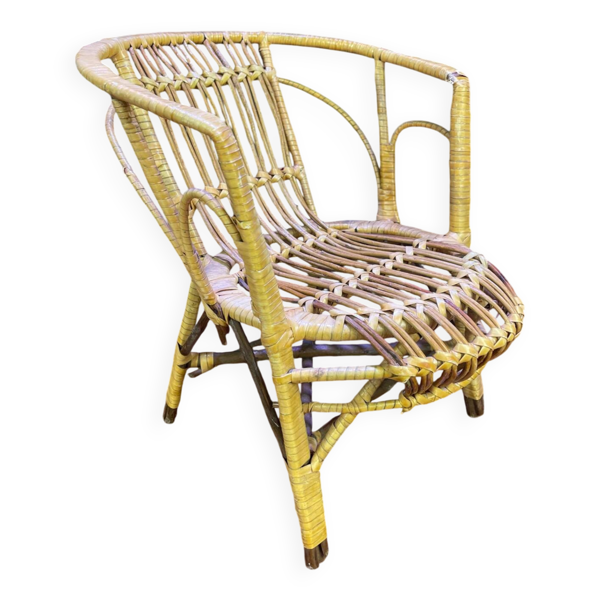 Rattan doll chair