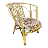 Fauteuil poupée en rotin