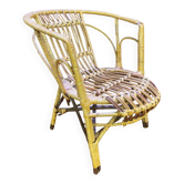 Fauteuil poupée en rotin