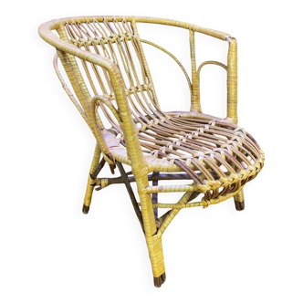Fauteuil poupée en rotin