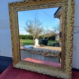 Mirror Wood and gilded Stuk