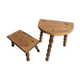Set 2 decorative milking stools Nature