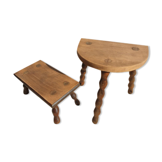 Set 2 decorative milking stools Nature