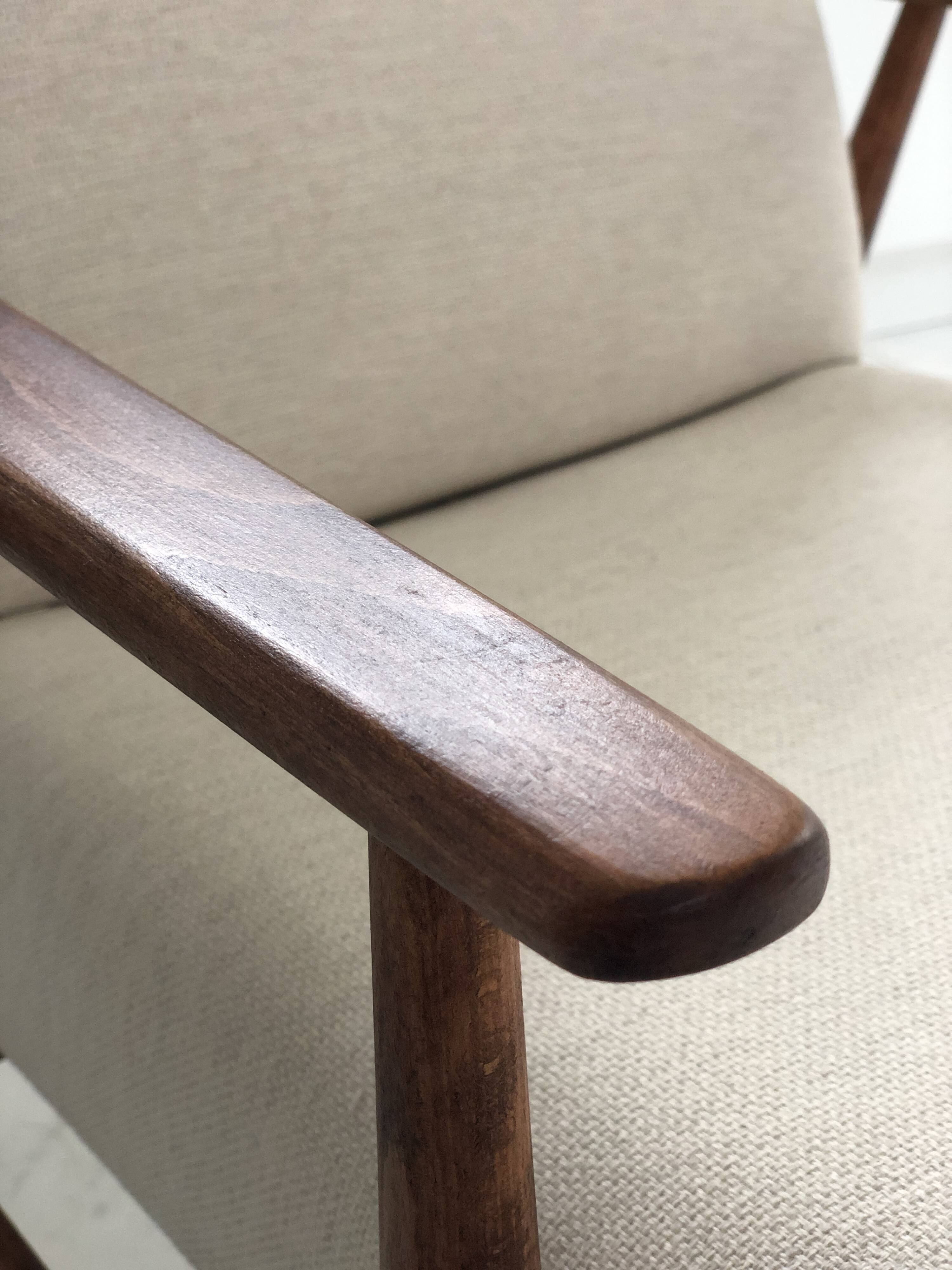 Mid-century beige armchairs by Henryk Lis, 1960s, set of 2