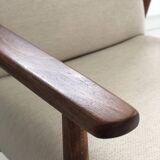 Mid-century beige armchairs by Henryk Lis, 1960s, set of 2