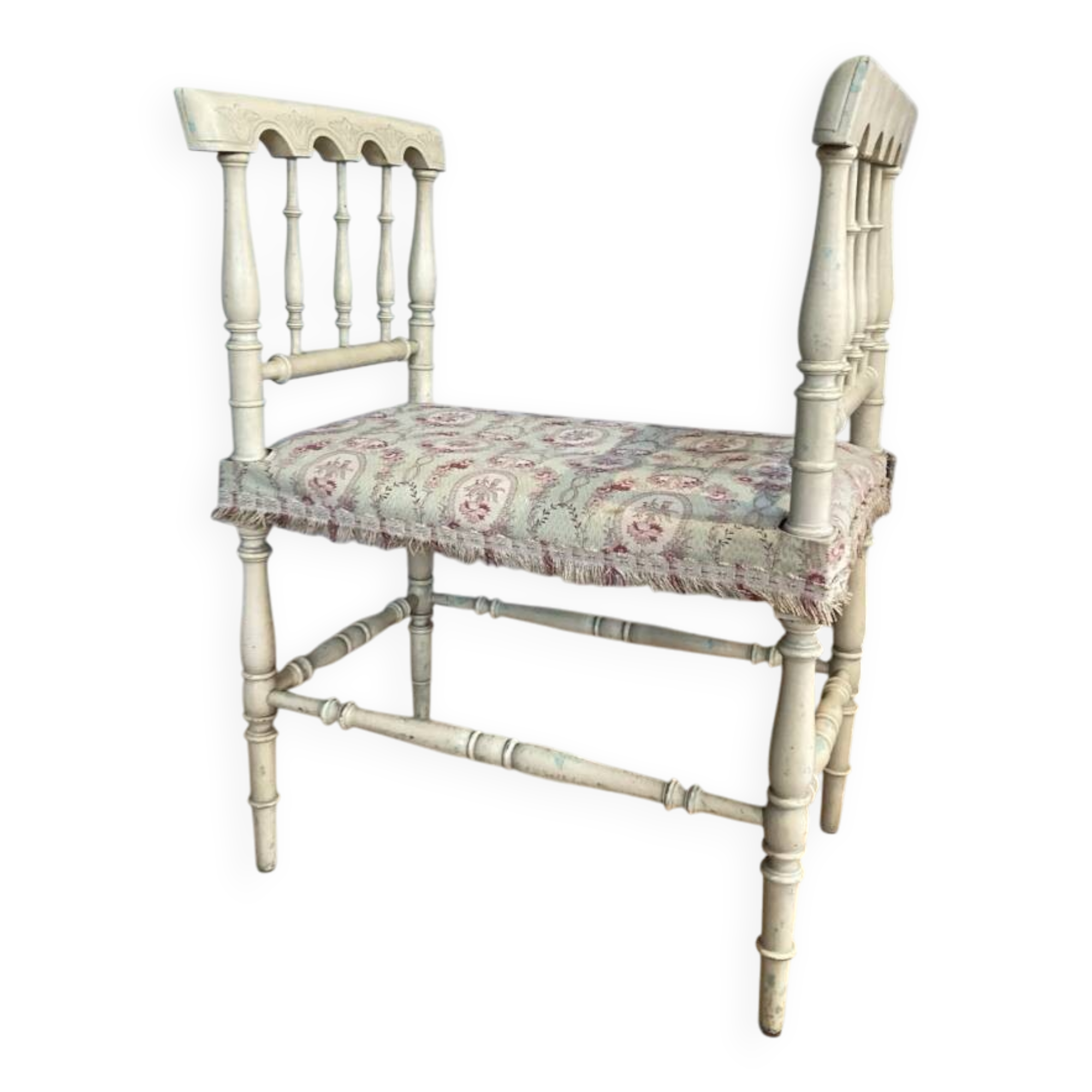 Straw-seated bench, late 19th/early 20th century (formerly a piano bench)