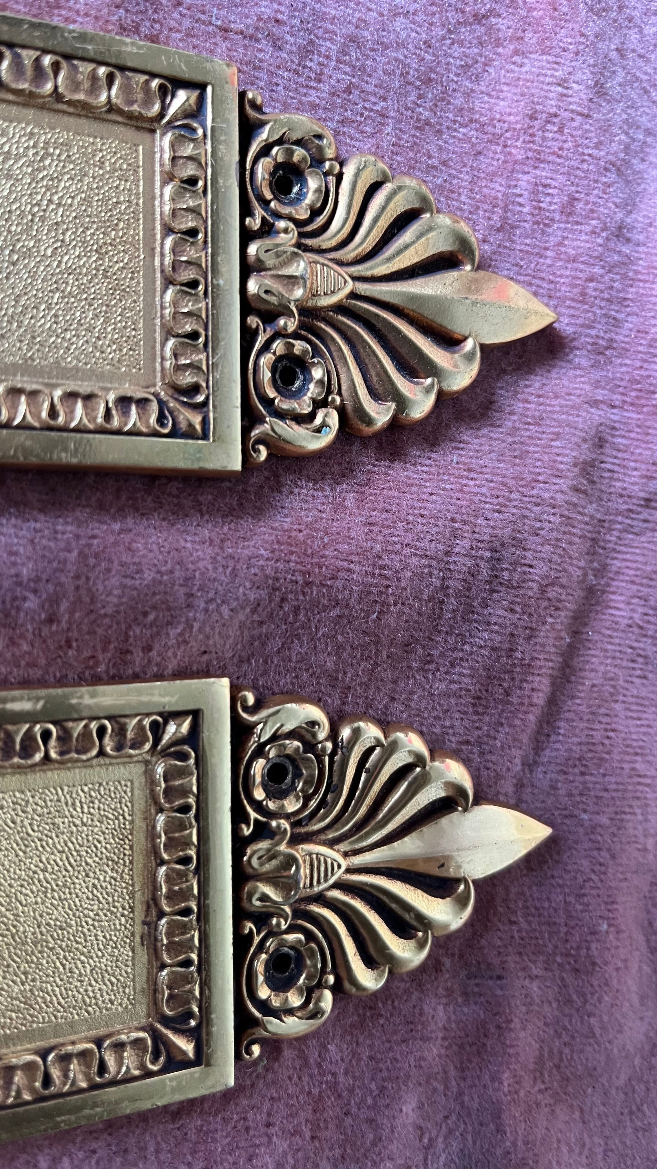 Pair of brass cleaning plates