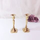 Pair of small brass candlesticks