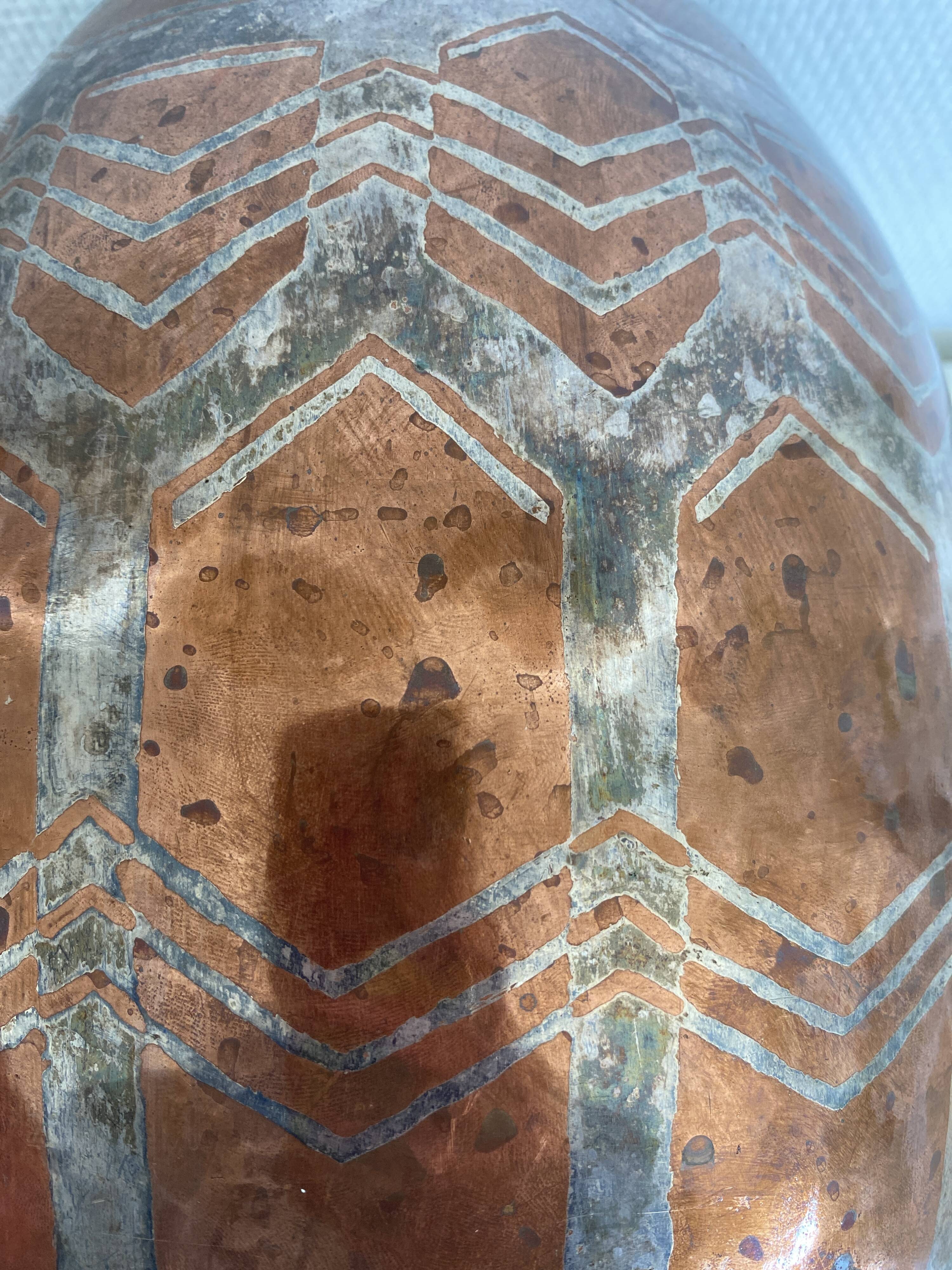 Antique copper vase