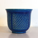 Pot en céramique émaillée bleu de Pol Chambost signé
